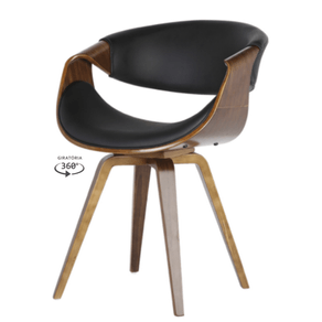 Cadeira-Giratoria-Nicole-Rivatti-Poliuretano-Preta-Estrutura-Em-Madeira