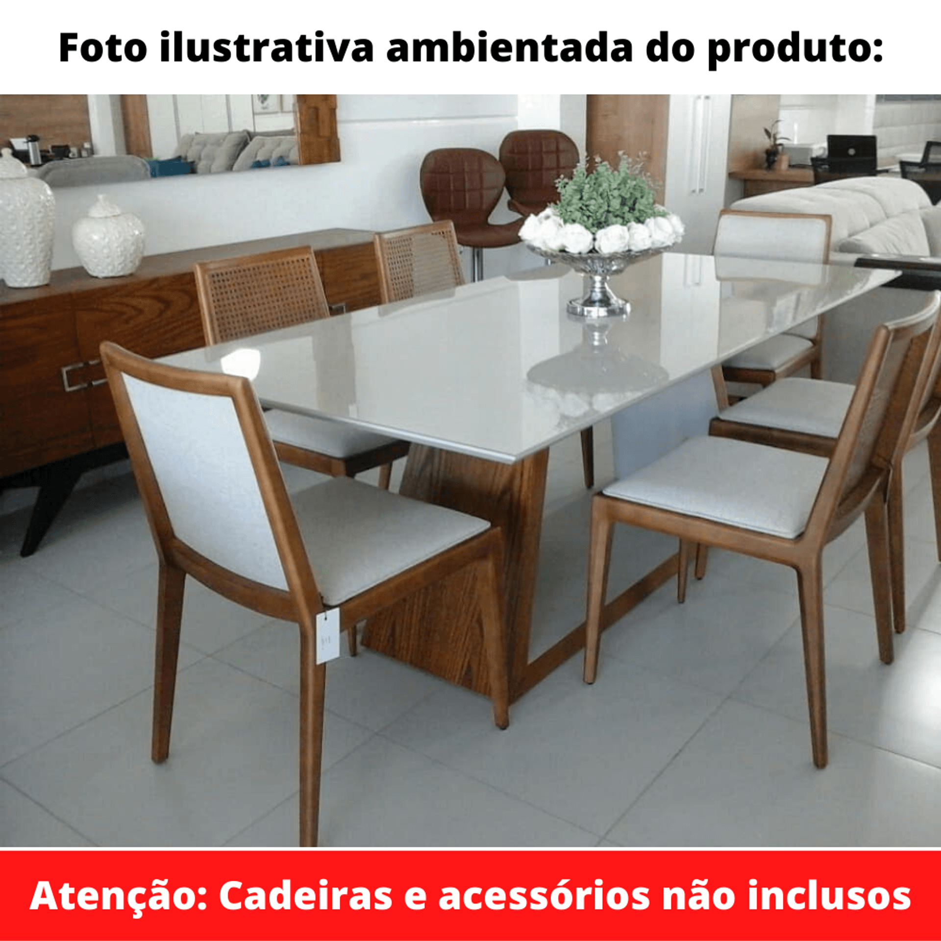 Mesa de Jantar Redonda Laqueada com Vidro 100CM - Promoção