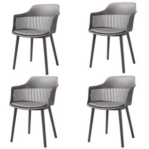 Kit-4-Cadeiras-Marcela-Almofada-em-PU-Polipropileno-Cinza Kit-4-Cadeiras-Marcela-Almofada-em-PU-Polipropileno-Cinza