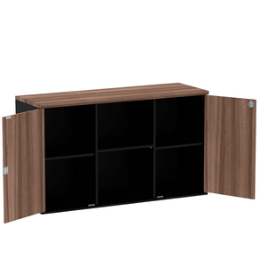 Armario-Baixo-Credenza-com-Nicho-Unico-Central-e-Duas-Portas-PE25-em-MDP-Cor-Walnut-e-Preto-02