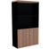 Armario-Misto-com-prateleira-superior-PE40-em-MDP-Cor-Noce-Naturalle-e-Preto