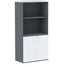 Armario-Misto-com-Duas-portas-e-Prateleira-superior-PE25-em-MDP-Cor-Grafito-e-Branco