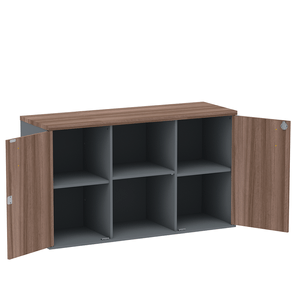 Armario-Baixo-Credenza-com-Dois-Nichos-e-Duas-Portas-PE25-em-MDP-Walnut-e-Grafito0003