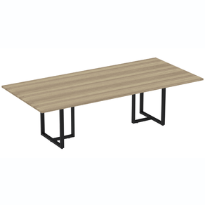 Mesa-de-Reuniao-Retangular-260-x-120-cm-Pe-Tubular-PE25-em-MDP-Cor-Noce-Naturalle-Base-Preta