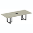 Mesa-de-Reuniao-com-Caixa-de-Tomada-260-x-120-cm-Pe-Tubular-PE25-MDP-Nogueira-CasaBlanca-Base-Preto--1-