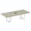 Mesa-de-Reuniao-com-Caixa-de-Tomada-260-x-120-cm-Pe-Tubular-PE25-MDP-Nogueira-CasaBlanca-Base-Branca--1-