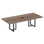 Mesa-de-Reuniao-com-Caixa-de-Tomada-Retangular-260-x-120-cm-Pe-Tubular-PE25-em-MDP-Walnut-Base-Preto