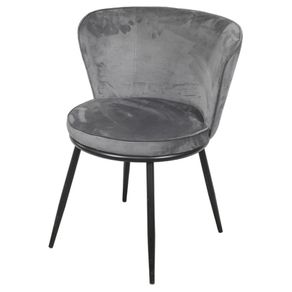 Cadeira-Nanda-Revestimento-em-Veludo-Cinza-Base-Aco-Preto Cadeira-Nanda-Revestimento-em-Veludo-Cinza-Base-Aco-Preto