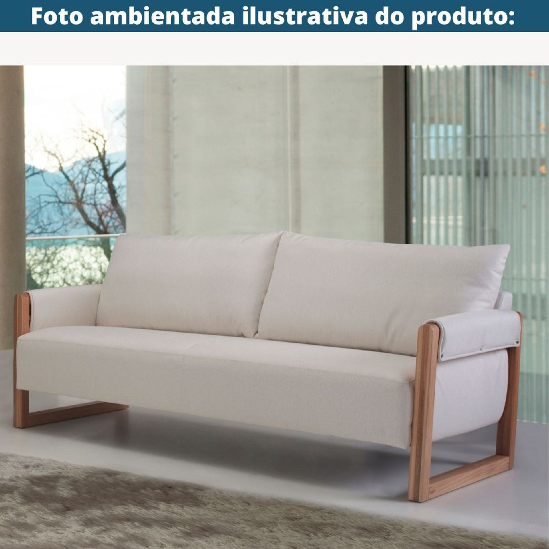 Sofá 3 Lugares Herval MH-4194 Com USB Estrutura Madeira de