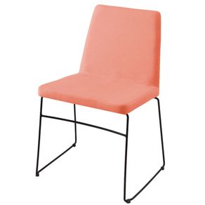 Cadeira-Paris-Daf-Moveis-Multilaminada-Revestimento-em-Espuma-Linho-Coral-Base-Aco-Carbono