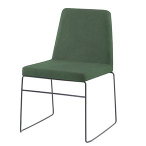 Cadeira-Paris-Daf-Moveis-Multilaminada-Revestimento-em-Espuma-Linho-Verde-Base-Aco-Carbono