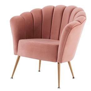 Poltrona-Petala-Daf-Moveis-Estrutura-em-Madeira-Eucalipto-Veludo-Rosa-Base-Aco-Dourado