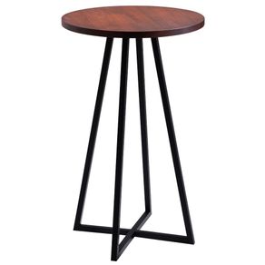 Mesa-Bistro-Washignton-Linha-Industrial-Daf-Moveis-Redonda-60-cm-Madeira-Taeda-Castanho-Base-Aco-Preto