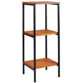 Estante-Torre-Kansas-Linha-Industrial-Daf-Moveis-50-cm-em-Madeira-Taeda-Cor-Mel-Base-Aco-Preto