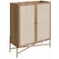 Cristaleira-Bar-Armario-Alto-Oslo-Artesano-93-cm-MDP-Mel-Palha-Natural-com-Duas-Portas-Base-Metal