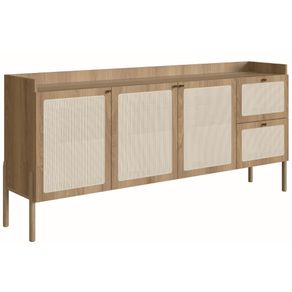 Balcao-Buffet-Oslo-Artesano-183-cm-em-MDP-Mel-Palha-Natural-3-Portas-Base-Madeira