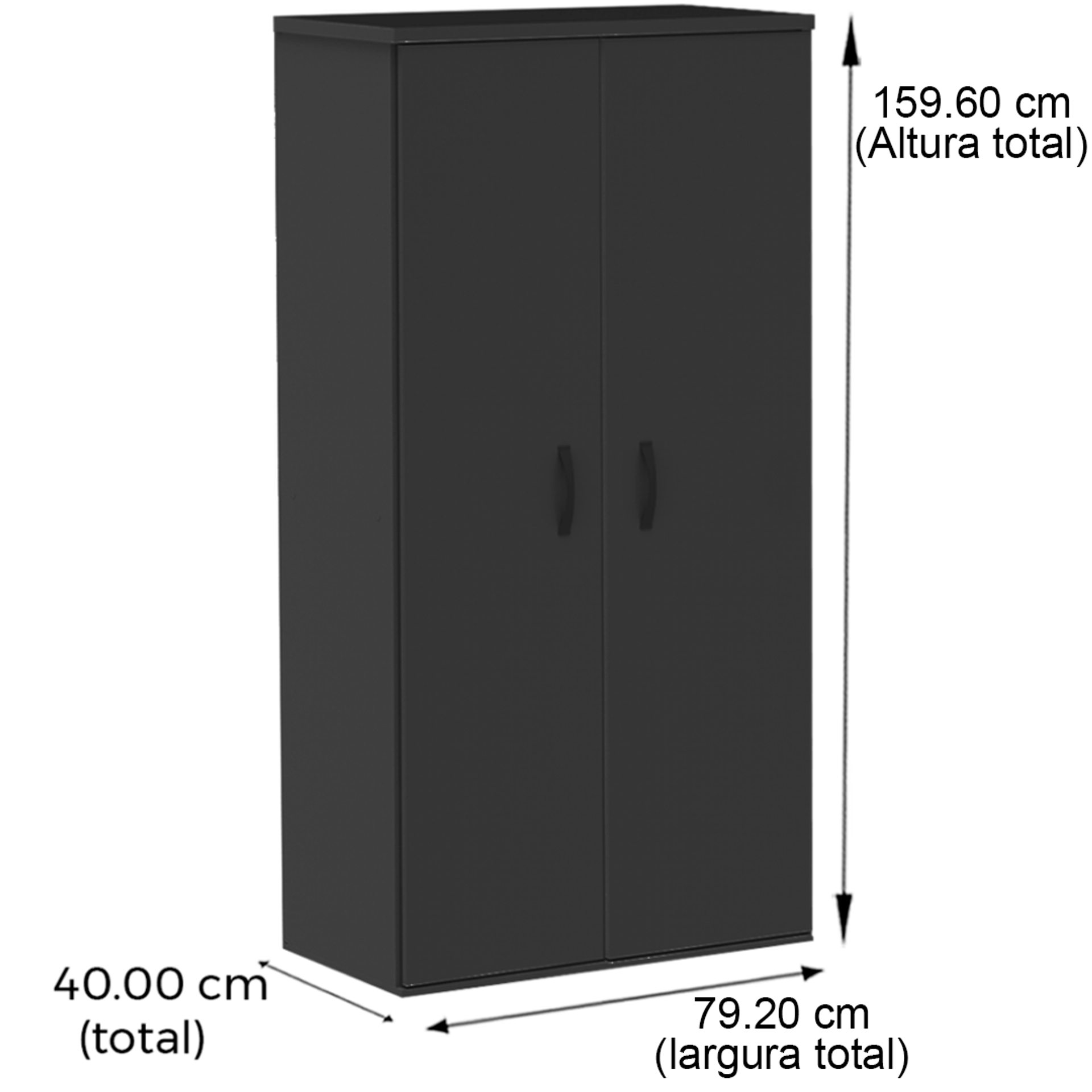 Armário Alto PE25 Pandin 79,20 cm (largura) em MDP Cor liso Cinza