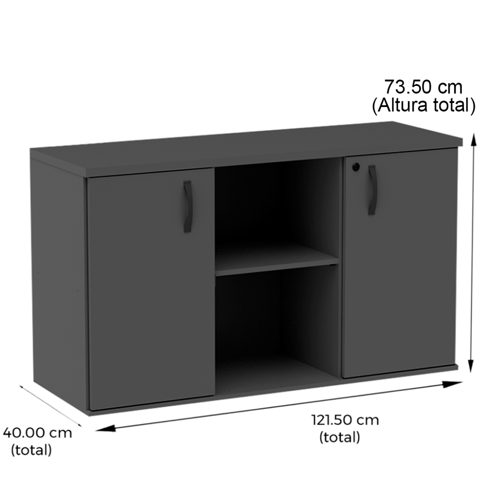 M2♪ Armário Baixo Credenza PE25 Pandin 121,50 cm (largura) em MDP Cor
