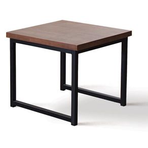 Mesa-Lateral-Quadrada-Atlanta-Industrial-Daf-Moveis-50-cm-Madeira-Macica-Castanho-Aco-Carbono-Preto