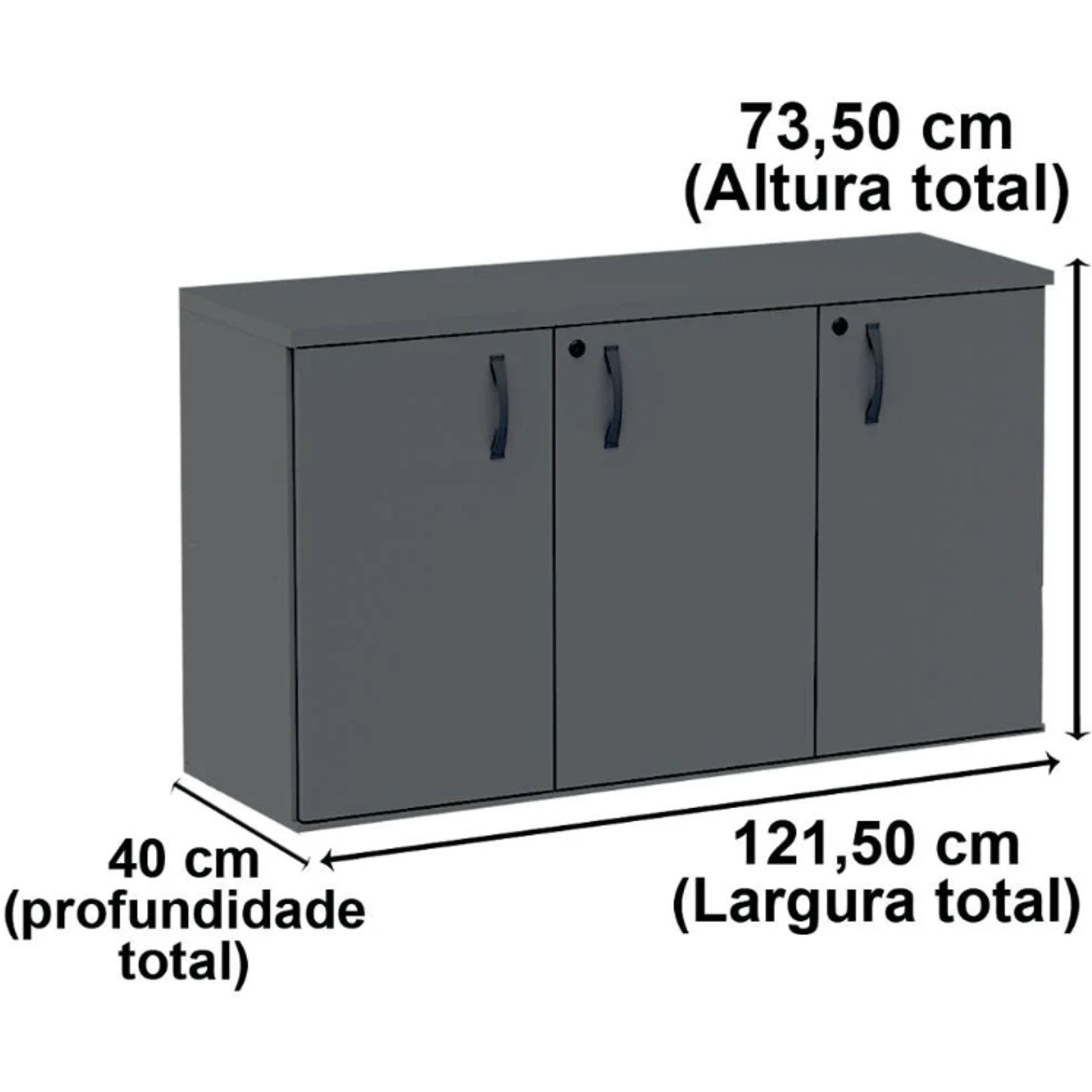 Armário Baixo Credenza PE25 Pandin 121,50 cm (largura) em MDP Cor