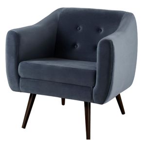 Poltrona-Mimo-Botone-Daf-Moveis-em-Madeira-Eucalipto-em-Veludo-Azul-Marinho-Base-Madeira-Tauari