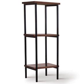 Estante-Torre-Kansas-Linha-Industrial-Daf-Moveis-50-cm-em-Madeira-Taeda-Cor-Castanho-Base-Aco-Preto