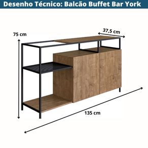 Balcao-Buffet-Bar-Industrial-York-Artesano-135-cm--largura--em-MDP-Vermont-Duas-Portas-Aco-Preto--6-