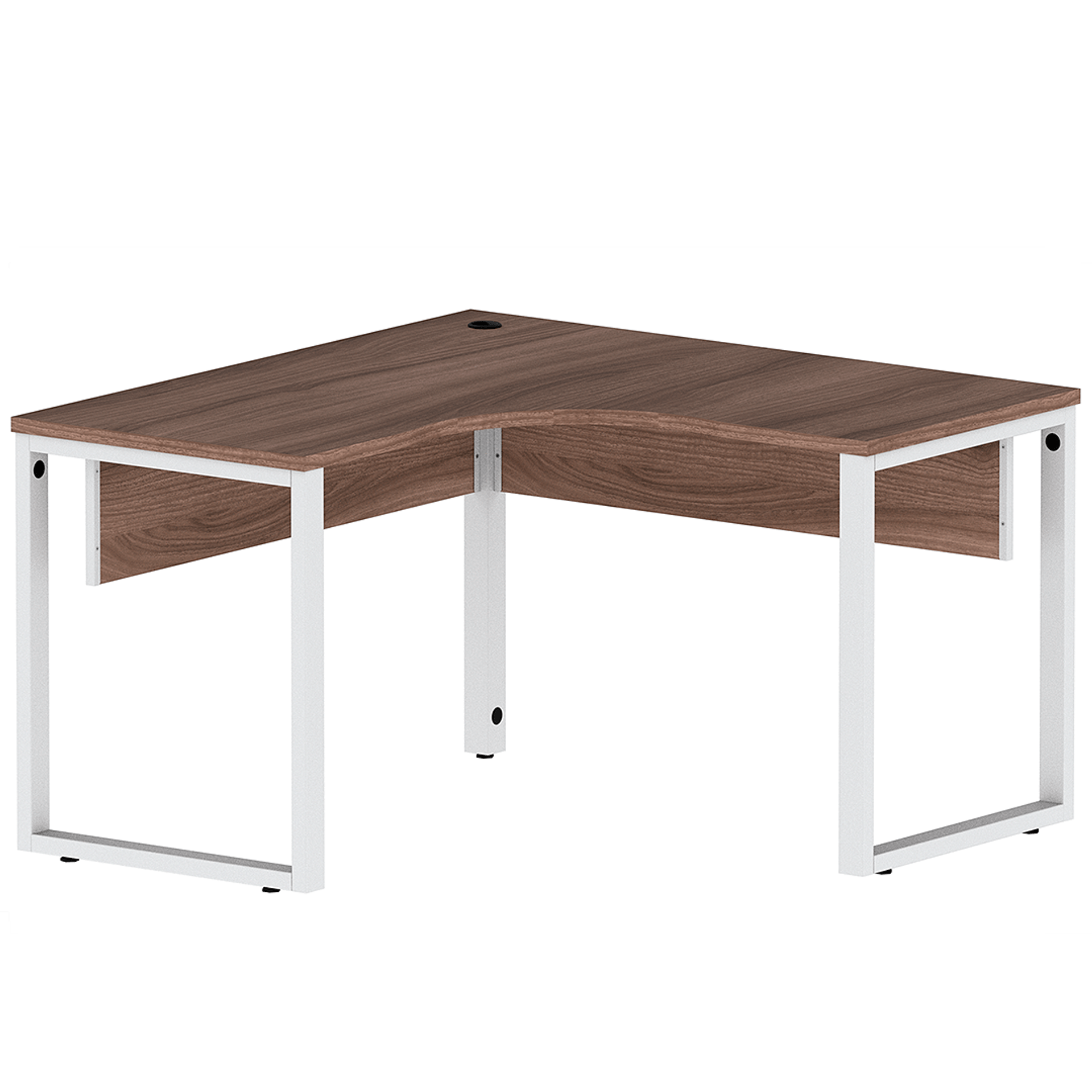 Mesa de Escritório em L Pé Tubular PE25 Pandin em MDP 125 x 125 x