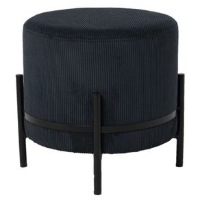 Puff-Jupiter-Rivatti-35-cm--altura--Estofado-Preto-Base-Aco-Preto