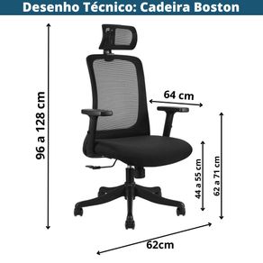 Desenho-Tecnico-Cadeira-Giratoria-NR-17-Boston-Rivatti-c-Encosto-de-Cabeca-Tela-Mesh-Preta-Base-Rodizio-Nylon