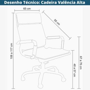 Cadeira-Giratoria-Alta-Valencia-Soft-Rivatti-Revestida-em-Poliuretano-Preta-Base-Rozio-Nylon