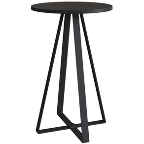 Mesa-Lateral-Redonda-Industrial-Artesano-40-cm--largura--em-MDP-Preto-Estrutura-Metalica-Aco-Preto