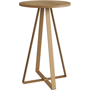 Mesa-Lateral-Redonda-Industrial-Artesano-40-cm--largura--em-MDP-Mel-Estrutura-Metalica-Aco-Dourado