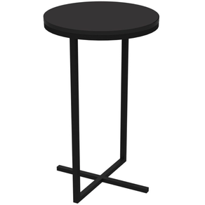 Mesa-Lateral-Redonda-Volpi-Artesano-56-cm--altura--em-MDP-Estrutura-Preta-Metalica-em-Aco-Preto