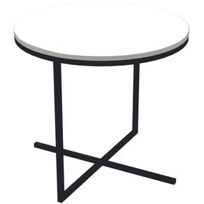 Mesa-Lateral-Redonda-Volpi-Artesano-46-cm--altura--em-MDP-Estrutura-Preta-Metalica-em-Aco-Branco