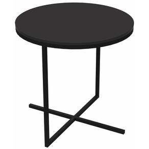 Mesa-Lateral-Redonda-Volpi-Artesano-46-cm--altura--em-MDP-Estrutura-Preta-Metalica-em-Aco-Preto