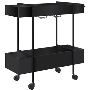 Carrinho-Bar-Rodizio-Artesano-825-cm--altura--em-MDP-Estrutura-Preta-Metalica-em-Aco-Preto-Fosco Carrinho-Bar-Rodizio-Artesano-825-cm--altura--em-MDP-Estrutura-Preta-Metalica-em-Aco-Preto-Fosco