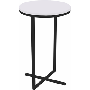 Mesa-Lateral-Redonda-Volpi-Artesano-56-cm--altura--em-MDP-Estrutura-Preta-Metalica-em-Aco-Branco