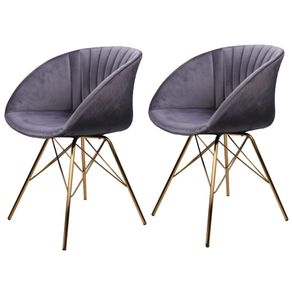 Kit-2-Cadeiras-Eleonora-Rivatti-em-Veludo-Chumbo-Base-Aco-Cromado-Dourado Kit-2-Cadeiras-Eleonora-Rivatti-em-Veludo-Chumbo-Base-Aco-Cromado-Dourado
