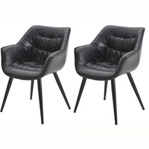 Kit-2-Cadeiras-Monica-Rivatti-em-Poliuretano--Pu--Preto-Estrutura-Madeira-Preta Kit-2-Cadeiras-Monica-Rivatti-em-Poliuretano--Pu--Preto-Estrutura-Madeira-Preta