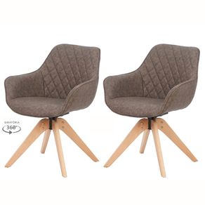 Kit-2-Cadeiras-Giratorias-com-Braco-Cintia-Rivatti-em-Poliuretano--Pu--Cafe-Base-Madeira