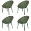 Kit-4-Poltronas-Drops-Rivatti-em-Polipropileno-Verde-Base-Desmontavel-Verde