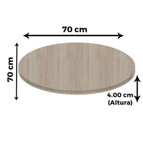 Tampo Redondo 70 cm (Largura) PE40 Pandin MDP 4,00 cm (altura) Cor Nogueira CasaBlanca