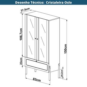 Cristaleira-2-Portas-Vidro-Oslo-Artesano-83-cm-MDP-Hanover-Pes-Madeira-Macica-e-Tela-Sintetica-Bege--6-