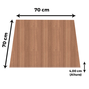 Tampo Quadrado 70 cm (Largura) PE40 Pandin MDP 4,00 cm (altura) Cor Noce Naturalle