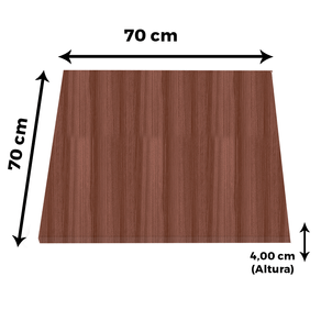 Tampo Quadrado 70 cm (Largura) PE40 Pandin MDP 4,00 cm (altura) Cor Walnut