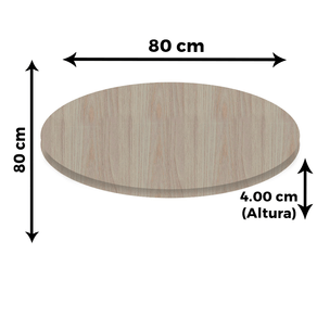 Tampo Redondo 80 cm (Largura) PE40 Pandin MDP 4,00 cm (altura) Cor Nogueira CasaBlanca