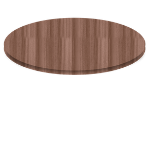 Tampo Redondo 80 cm (Largura) PE40 Pandin MDP 4,00 cm (altura) Cor Walnut