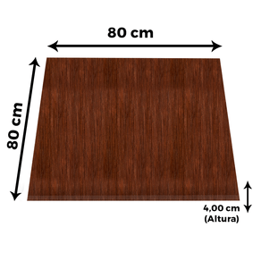 Tampo Quadrado 80 cm (Largura) PE40 Pandin MDP 4,00 cm (altura) Cor Escarlate