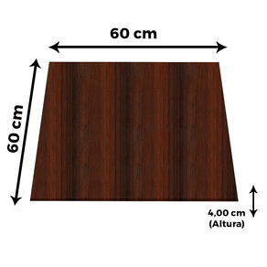 Tampo Quadrado 60 cm (Largura) PE40 Pandin MDP 4,00 cm (altura) Cor Imbuia Terra